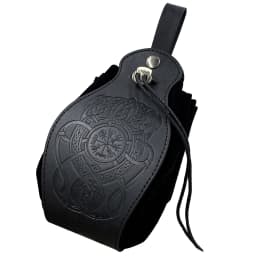 Medieval Viking Money Pouch Bag Cosplay Hangable Belt Waist Bag Unisex Leather Drawstring Bag Coin Purse Party Accessories Prop