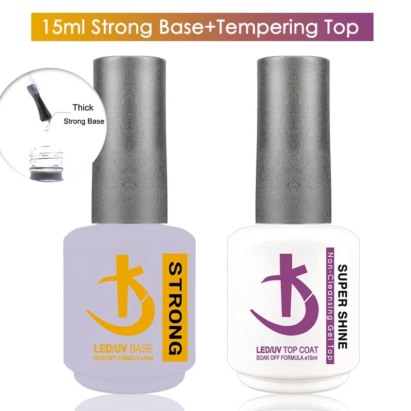 KODI JYJ Latest Strong Base and Top Coat Gel Polish 15ml Thick UV Rubber Base Varnish Hybrid Nail Art Semipermanent Nail Polish
