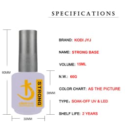 KODI JYJ Latest Strong Base and Top Coat Gel Polish 15ml Thick UV Rubber Base Varnish Hybrid Nail Art Semipermanent Nail Polish