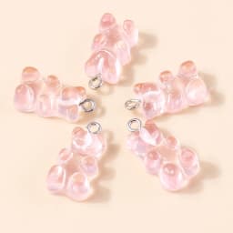 30colors 10pcs 22X11mm Candy Color Gummy Mini Bear Charms for Making Cute Earrings Pendant Necklace DIY Creative Jewelry Finding