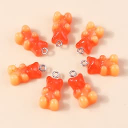 30colors 10pcs 22X11mm Candy Color Gummy Mini Bear Charms for Making Cute Earrings Pendant Necklace DIY Creative Jewelry Finding