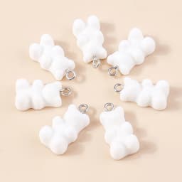 30colors 10pcs 22X11mm Candy Color Gummy Mini Bear Charms for Making Cute Earrings Pendant Necklace DIY Creative Jewelry Finding
