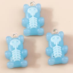 30colors 10pcs 22X11mm Candy Color Gummy Mini Bear Charms for Making Cute Earrings Pendant Necklace DIY Creative Jewelry Finding