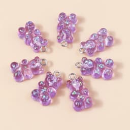 30colors 10pcs 22X11mm Candy Color Gummy Mini Bear Charms for Making Cute Earrings Pendant Necklace DIY Creative Jewelry Finding