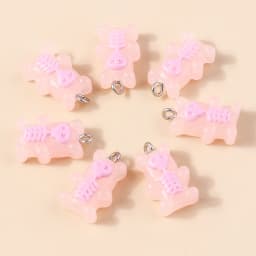 30colors 10pcs 22X11mm Candy Color Gummy Mini Bear Charms for Making Cute Earrings Pendant Necklace DIY Creative Jewelry Finding