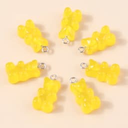 30colors 10pcs 22X11mm Candy Color Gummy Mini Bear Charms for Making Cute Earrings Pendant Necklace DIY Creative Jewelry Finding