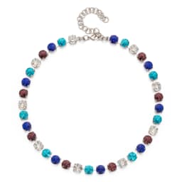 8mm Crystal Colorful Claw Setting Necklace For Women Winter Sweater Choker Accessory Diiamond Jewelry