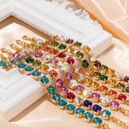8mm Crystal Colorful Claw Setting Necklace For Women Winter Sweater Choker Accessory Diiamond Jewelry