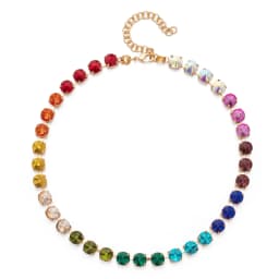 8mm Crystal Colorful Claw Setting Necklace For Women Winter Sweater Choker Accessory Diiamond Jewelry
