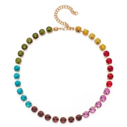 8mm Crystal Colorful Claw Setting Necklace For Women Winter Sweater Choker Accessory Diiamond Jewelry