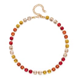 8mm Crystal Colorful Claw Setting Necklace For Women Winter Sweater Choker Accessory Diiamond Jewelry