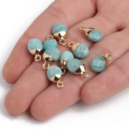 14x8mm Faceted Natural Stone Charm Pendant Agate Jade Quartz Women Jewelry Making for DIY Necklace Accessories 1pcs