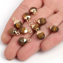 14x8mm Faceted Natural Stone Charm Pendant Agate Jade Quartz Women Jewelry Making for DIY Necklace Accessories 1pcs