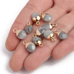 14x8mm Faceted Natural Stone Charm Pendant Agate Jade Quartz Women Jewelry Making for DIY Necklace Accessories 1pcs