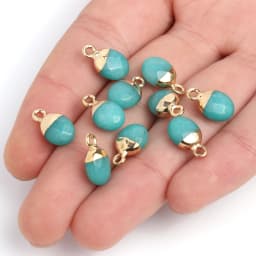 14x8mm Faceted Natural Stone Charm Pendant Agate Jade Quartz Women Jewelry Making for DIY Necklace Accessories 1pcs