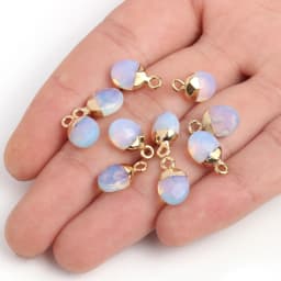 14x8mm Faceted Natural Stone Charm Pendant Agate Jade Quartz Women Jewelry Making for DIY Necklace Accessories 1pcs
