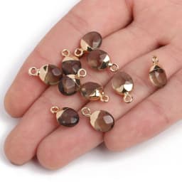 14x8mm Faceted Natural Stone Charm Pendant Agate Jade Quartz Women Jewelry Making for DIY Necklace Accessories 1pcs