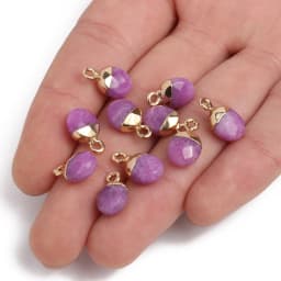 14x8mm Faceted Natural Stone Charm Pendant Agate Jade Quartz Women Jewelry Making for DIY Necklace Accessories 1pcs