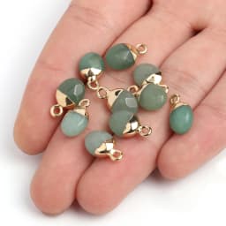 14x8mm Faceted Natural Stone Charm Pendant Agate Jade Quartz Women Jewelry Making for DIY Necklace Accessories 1pcs