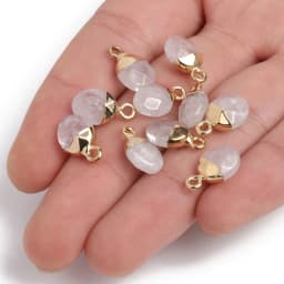 14x8mm Faceted Natural Stone Charm Pendant Agate Jade Quartz Women Jewelry Making for DIY Necklace Accessories 1pcs