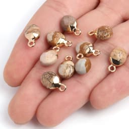 14x8mm Faceted Natural Stone Charm Pendant Agate Jade Quartz Women Jewelry Making for DIY Necklace Accessories 1pcs
