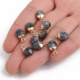 14x8mm Faceted Natural Stone Charm Pendant Agate Jade Quartz Women Jewelry Making for DIY Necklace Accessories 1pcs