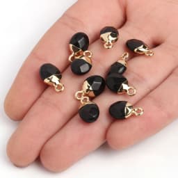 14x8mm Faceted Natural Stone Charm Pendant Agate Jade Quartz Women Jewelry Making for DIY Necklace Accessories 1pcs