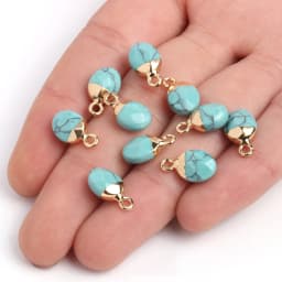 14x8mm Faceted Natural Stone Charm Pendant Agate Jade Quartz Women Jewelry Making for DIY Necklace Accessories 1pcs