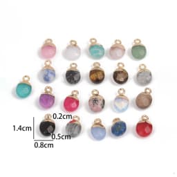 14x8mm Faceted Natural Stone Charm Pendant Agate Jade Quartz Women Jewelry Making for DIY Necklace Accessories 1pcs