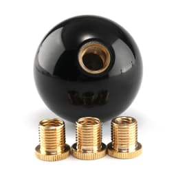 Round Gear Knob Short Shifter Knob For Universal Car Acrylic Shift Knob Black Silver SK-1006