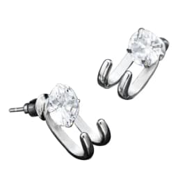 2023 New Simple Zircon Stud Earrings Single Trend Personality Hip-hop Niche Hook Shape Earrings for Women Men Party Jewelry