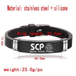 Bracelet SCP Special Containment Procedures Foundation Logo Cosplay Stainless Steel Bracelet Task Force Monster Scp