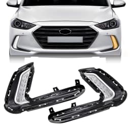 Fog Lights for Hyundai Elantra 2016 2017 2018 LED DRL Fog Lamp Front Bumper Headlights Daytime Running Turn Signal Waterproof