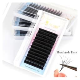 Rujade All Sizes 6-20mm Individual Eyelash Extension Matte Black Premium Russian Volume Eyelash Handmade Faux Mink Lashes Cilias
