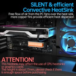 JEYI M.2 2280 SSD High Performance Heatsink, Copper Fins with Aluminum Frame Passive Heat Sinks - 50pcs Fins Cold - 401 W/mk