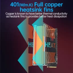JEYI M.2 2280 SSD High Performance Heatsink, Copper Fins with Aluminum Frame Passive Heat Sinks - 50pcs Fins Cold - 401 W/mk