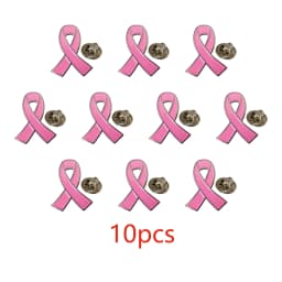 5/10/50/100pcs Breast Cancer Awareness Pins for Women, Pink Brooch Decorations Charity Public Social Event Badge Bulk