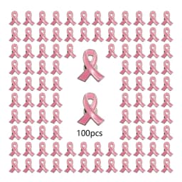 5/10/50/100pcs Breast Cancer Awareness Pins for Women, Pink Brooch Decorations Charity Public Social Event Badge Bulk