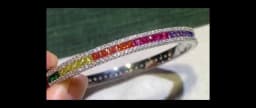 WPB Luxury Style Colorful Zircon Bracelet for Women Platinum-Plated Push-Pull Clasp Stylish for Daily/Dates/Light Business Wear