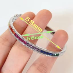 WPB Luxury Style Colorful Zircon Bracelet for Women Platinum-Plated Push-Pull Clasp Stylish for Daily/Dates/Light Business Wear