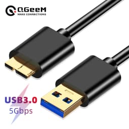 QGEEM Micro USB 3.0 Cable Type A to Micro B Cable For External Hard Drive Disk HDD Samsung S5 Note3 SSD USB HDD Data Cables Cord