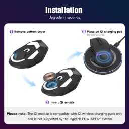 Qi Wireless Charging Module for Logitech G502 X G703 G903 GPW2 G Pro X Superlight Mouse Coin Door Replacement Non Powerplay