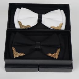Men's Solid Black White Bow Ties Formal Dress Wedding Bowties For Men Women Leisure Metal Bling Butterfly Bowknot Banquet Cravat