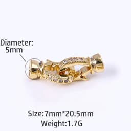 Rhodium Plated Closure Fasteners Lock Clasps For Necklace Supplies,Inlaid Zircon Connector Clasps DIY Pearls Jewelry Fittings