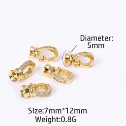 Rhodium Plated Closure Fasteners Lock Clasps For Necklace Supplies,Inlaid Zircon Connector Clasps DIY Pearls Jewelry Fittings