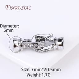 Rhodium Plated Closure Fasteners Lock Clasps For Necklace Supplies,Inlaid Zircon Connector Clasps DIY Pearls Jewelry Fittings