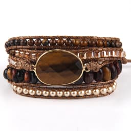 RH Fashion Handma Bohemian Jewelry Accessory Mixed Natural Stones Charm 5 Strands Wrap Bracelets Gift DropShipping