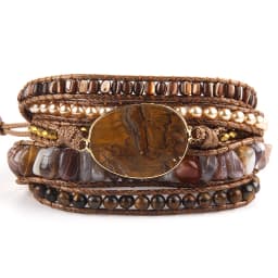 RH Fashion Handma Bohemian Jewelry Accessory Mixed Natural Stones Charm 5 Strands Wrap Bracelets Gift DropShipping