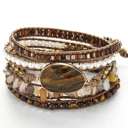RH Fashion Handma Bohemian Jewelry Accessory Mixed Natural Stones Charm 5 Strands Wrap Bracelets Gift DropShipping