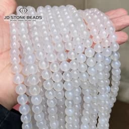 7A Top Quality Natural White Agate Beads Round Loose Spacer Onyx Bead For Jewelry Making DIY Charm Bracelets Necklace Accessory